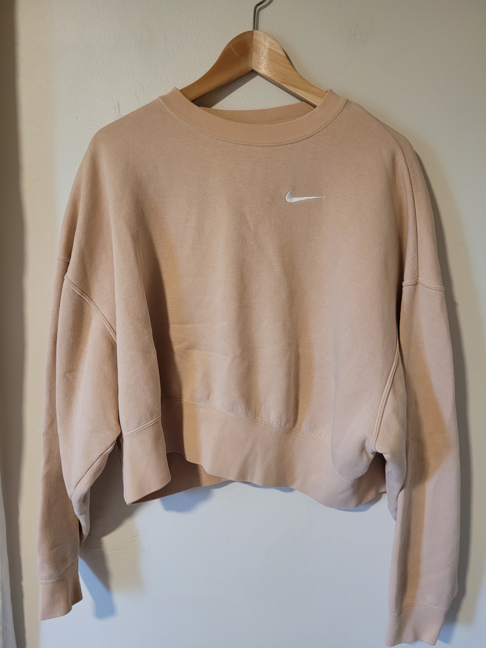 Nike Women's Cropped Crewneck Sweatshirt - Tan
